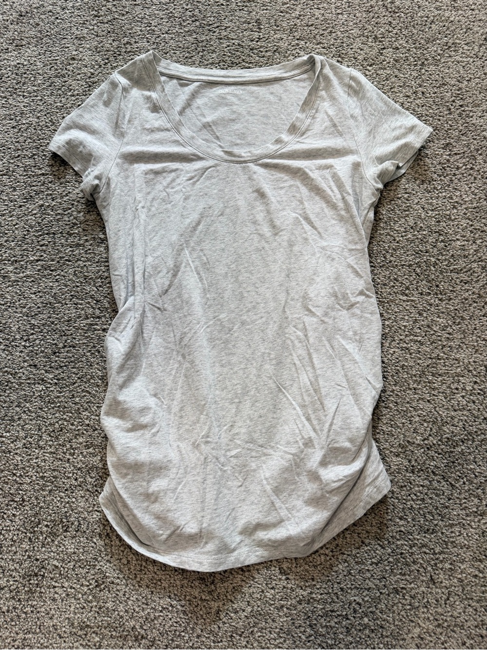 Old Navy Light Gray Scoop Neck Short Sleeve Tee